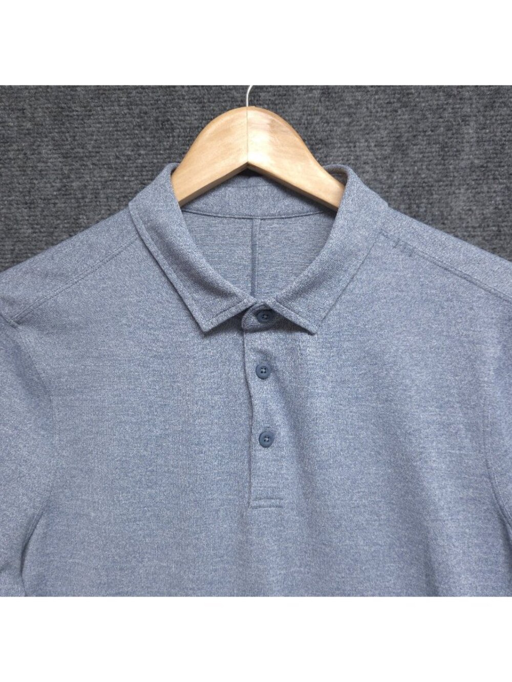 Lululemon Shirt Mens Medium Blue Polo Evolution Performance Preppy Golf Casual